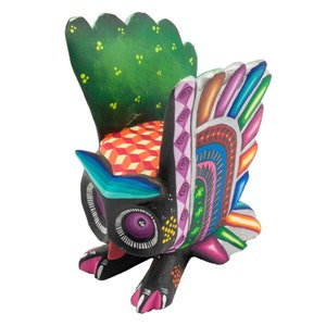 Owl Alebrije, Multicolored Owl, Wood carving, Statement decor, Mexican Craftsmanship, Bird decor, sculpture, Oaxacan statue