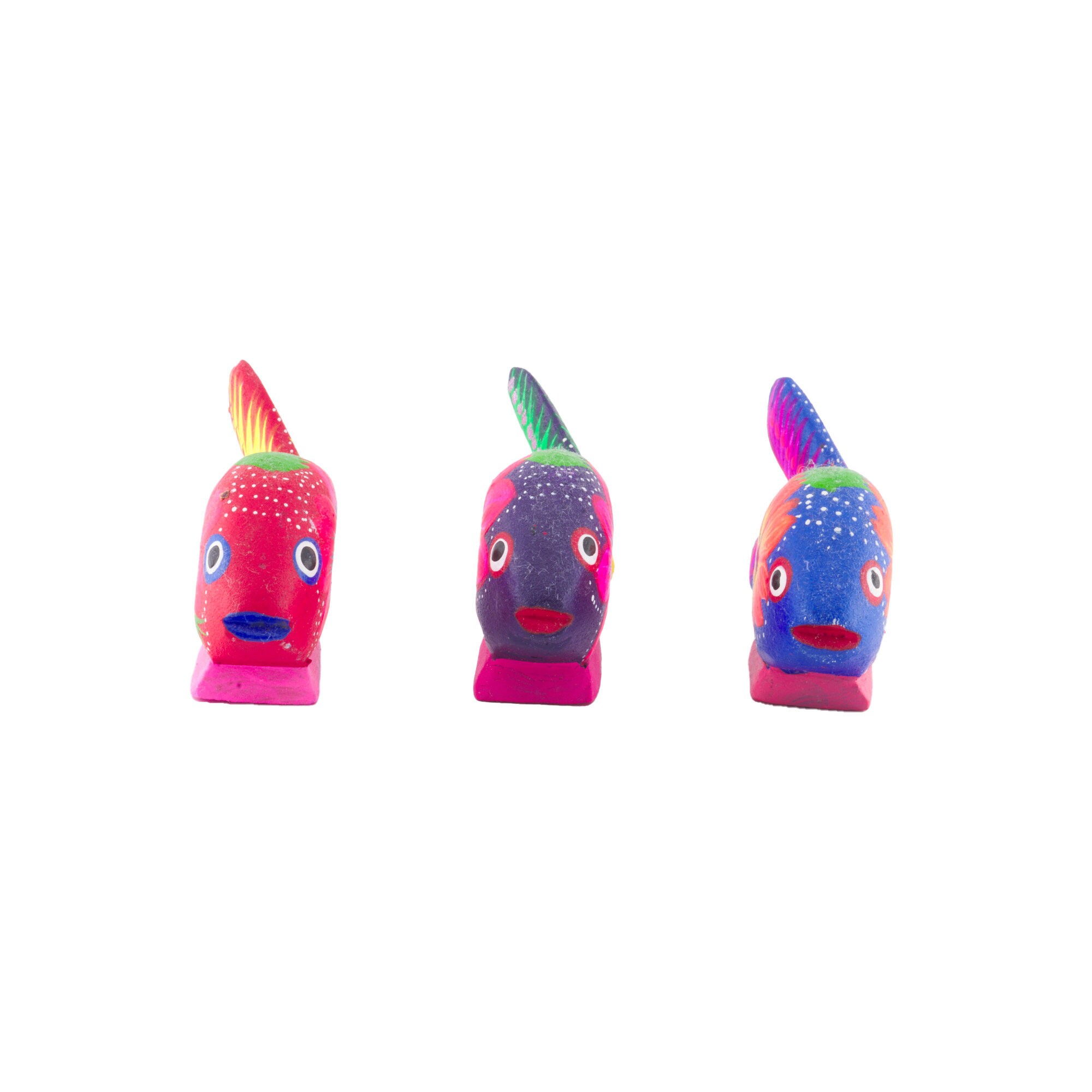 Alebrijes Fish Trio Wood Carving Nursery Decor Mexican - Etsy