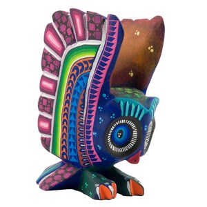 Owl Alebrije, Multicolored Owl, Wood carving, Statement decor, Mexican Craftsmanship, Bird decor, sculpture, Oaxacan statue