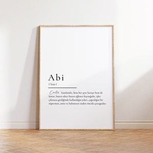 Abi Sözlük | Aile | Kardes Hediye | Personalisierbare Geschenke