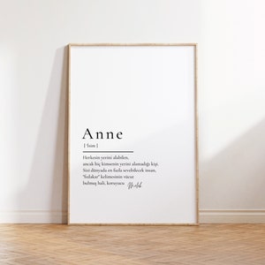 Anna Sözlük | Anneler günü | Anneler günü Hediyesi | Prezent na Dzień Matki | Plakat definicji | Spersonalizowane prezenty