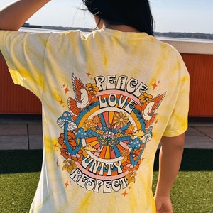 Peace Love Unity Respect Tie Dye Shirt, Gift for Her, PLUR Shirt, Rave ...