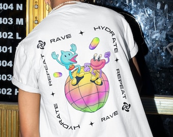 Rave Hydrate Repeat Shirt, EDM Shirt, Rave Gift, Rave Shirt, Music Festival Shirt, House Music, Techno Shirt, Trance Shirt, Dubstep Shirt