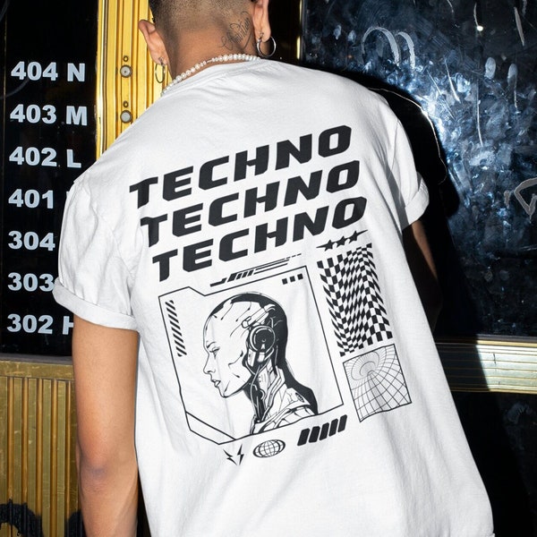 Techno Shirt, Techno Music T-shirt, Techno Clothes, Techno Top, Rave T-shirt, EDM Shirt, Festival Outfit, Rave Outfit, Cyber Rave, Rave Gift