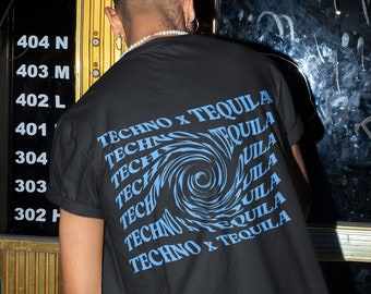 Techno x Tequila Shirt, Techno Lover, Techno Top, Techno Shirt, EDM Shirt, Festival Outfit, Rave Outfit, Trippy Rave Shirt, Techno Outfit
