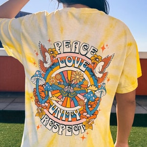 Peace Love Unity Respect Tie Dye Shirt, Gift for Her, PLUR Shirt, Rave ...