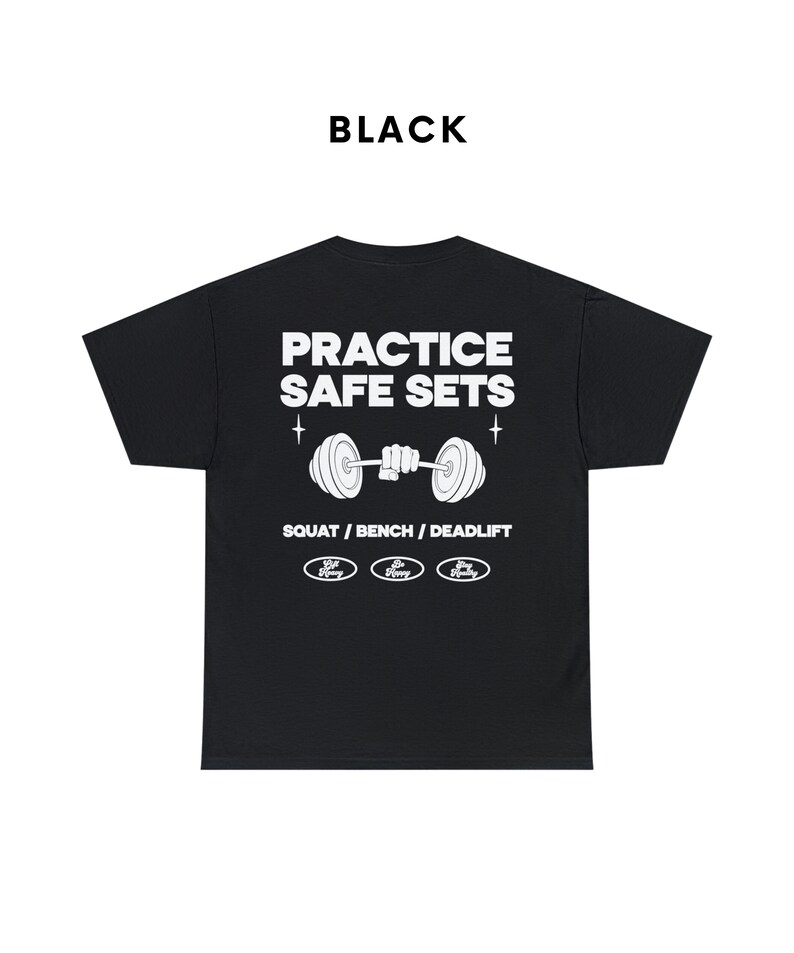 Practice Safe Sets Shirt, Gym Shirt, Funny Gym Shirt, Pump Cover, Workout T-shirt, Weightlifting Shirt, Lift Heavy Shirt, Powerlifting Shirt Black