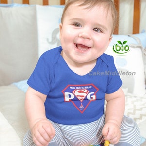 Organic cotton bodysuit size birth PSG fan