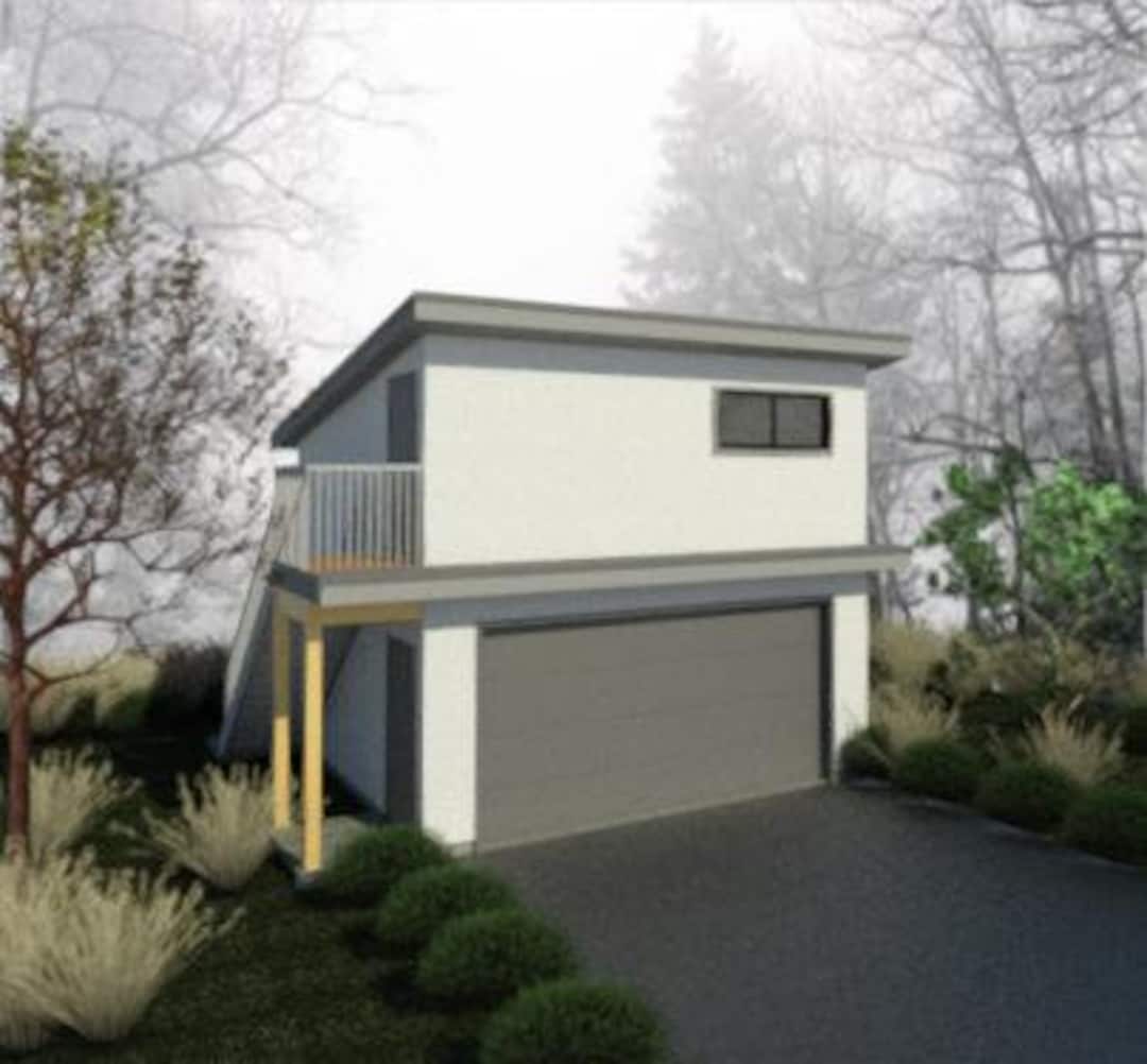 Modern Car Garage With a Loft/mezzanine, 20'x20'