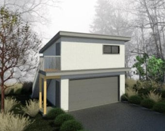 Modern 2 car Garage with a loft/mezzanine, 20&#39;x20&#39;