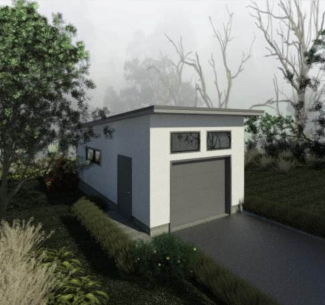 Small Simple Modern 1 Car Garage 12'x22', 12'x24', 14'x22', 14'x24' - Etsy