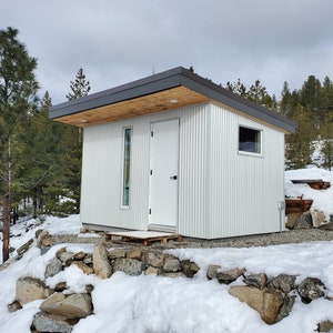Detached modern sauna with wood burning stove, 13x8