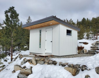 Detached modern sauna with wood burning stove, 13x8