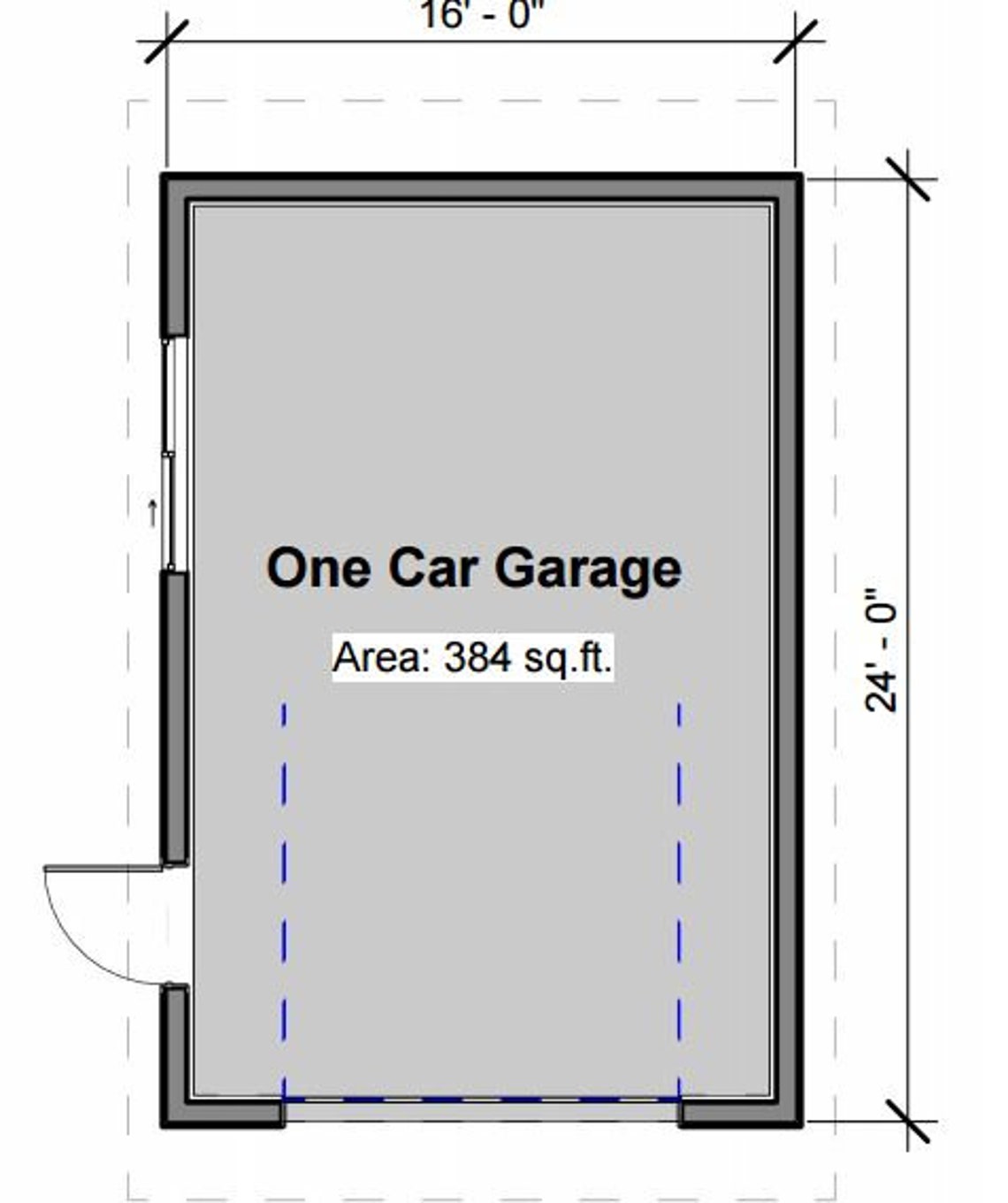 Simple Modern 1 Car Garage 16'x22', 16'x24', 20'x24' - Etsy
