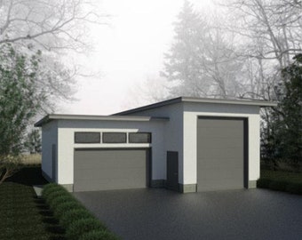 Modern 2 Car and RV Garage