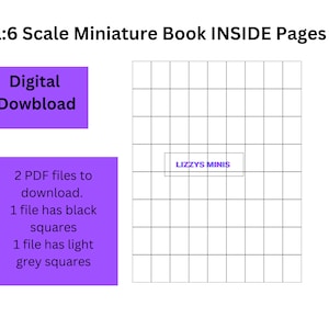 Inside Pages Printable 1:6 Scale Miniature Book Pages PDF document Instant Download