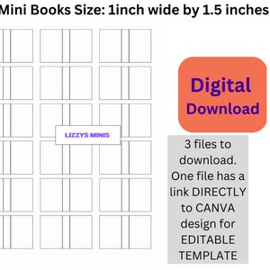 1: 6 Skala 1,5 von 1 Zoll Snap EDIT druckbare Miniatur Buch Cover Vorlage Mini-Buch
