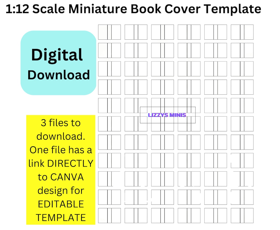 Images Snap in the Frame Printable 1:12 Miniature Book Cover Template ...