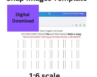 1:6 Scale 0.85WX1.25H inch Miniature Book Cover Template (Digital Download)
