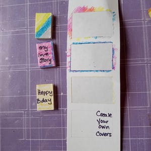 1:12 Scale Precut Book Cover Stickers (Blank) Miniature Blank Book Cover Stickers