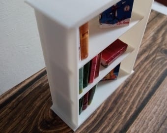 1:12 Scale Miniature 3 Shelf Bookcase 3D Printed Dollhouse Furniture