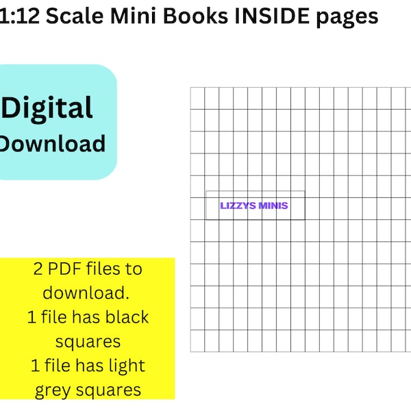 Inside Pages Printable 1:12 Miniature Book Pages PDF document Instant Download