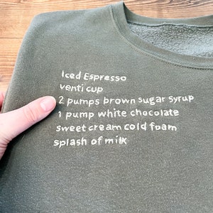 Custom Hand Embroidered Sweatshirt &quot;Chain Lettering&quot;