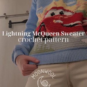 Patrón de suéter + gráfico de Rayo McQueen gratis