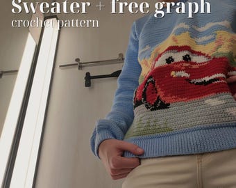 Sweater Pattern + Free Lightning Mcqueen Graph
