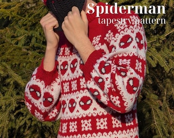 Spiderman Tapestry Pattern - Crochet & Knit (PDF Pattern)