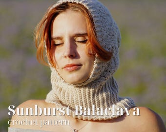 Sunburst balaclava - crochet pattern