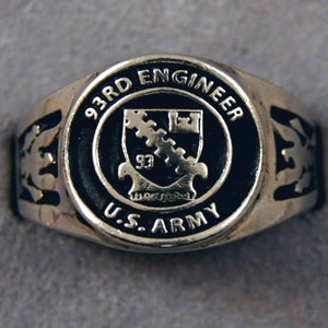 93rd Engineer Company insignia ring Service US Army Corps of Engineers unit rings