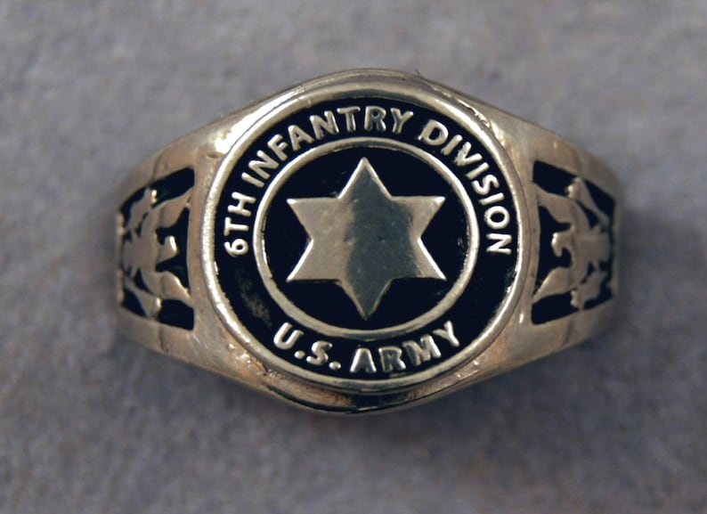 Unit Insignia Rings 6th Infantry Division Insignia Ring Red Star Military Unit Rings US ...