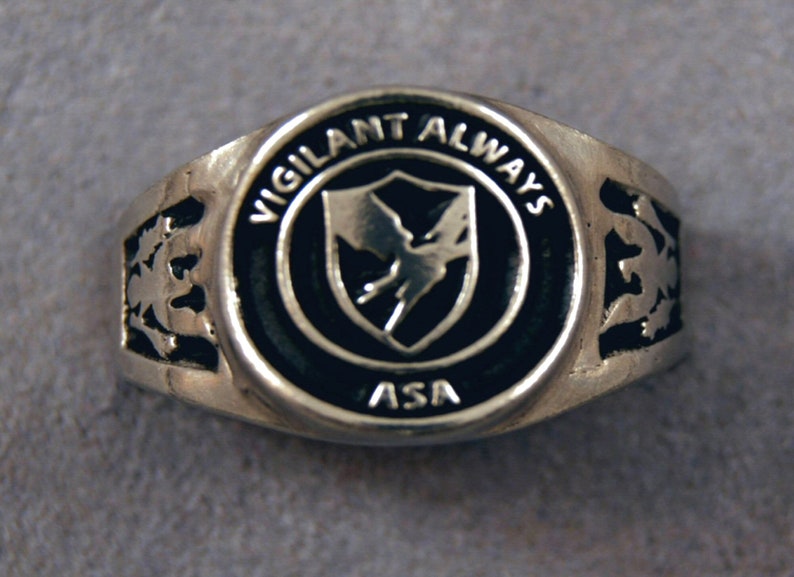 Army Securtity Agency Insignia Ring ASA Army Rings USA Vigilant Always ...