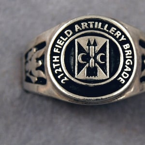 212th Field Artillery Brigade insignia ring Service ring military signet unit rings Courage and Command