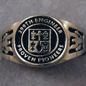 299th Engineer Brigade insignia ring Proven Pioneers US Army Combat Engineers unit rings