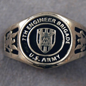 7th Engineer Brigade insignia ring US Army Corps of Engineers unit rings