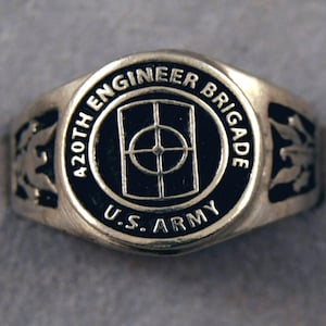 420th Engineer Brigade insignia ring unit rings Combat Engineers US Army Reserve