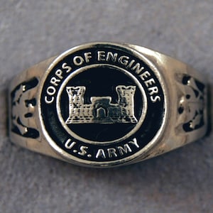Corps of Engineers branch insignia ring Service US Army unit rings