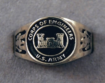 Corps of Engineers branch insignia ring Service US Army unit rings