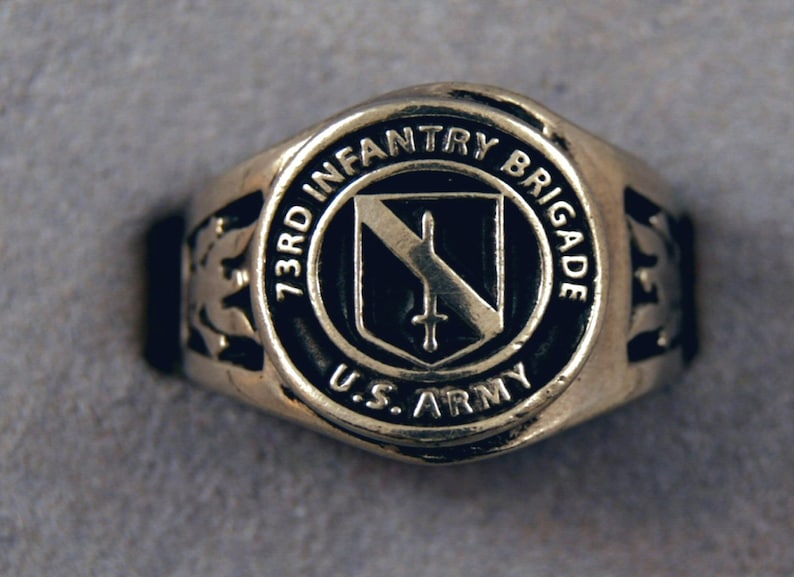 Unit Insignia Rings 73rd Infantry Brigade Insignia Ring Service Ring Military Unit Rings US ...