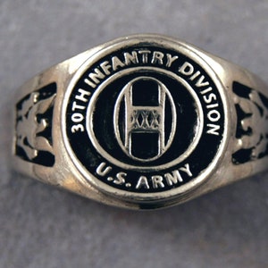 30th Infantry Division insignia ring ID ring military unit rings Old Hickory US Army