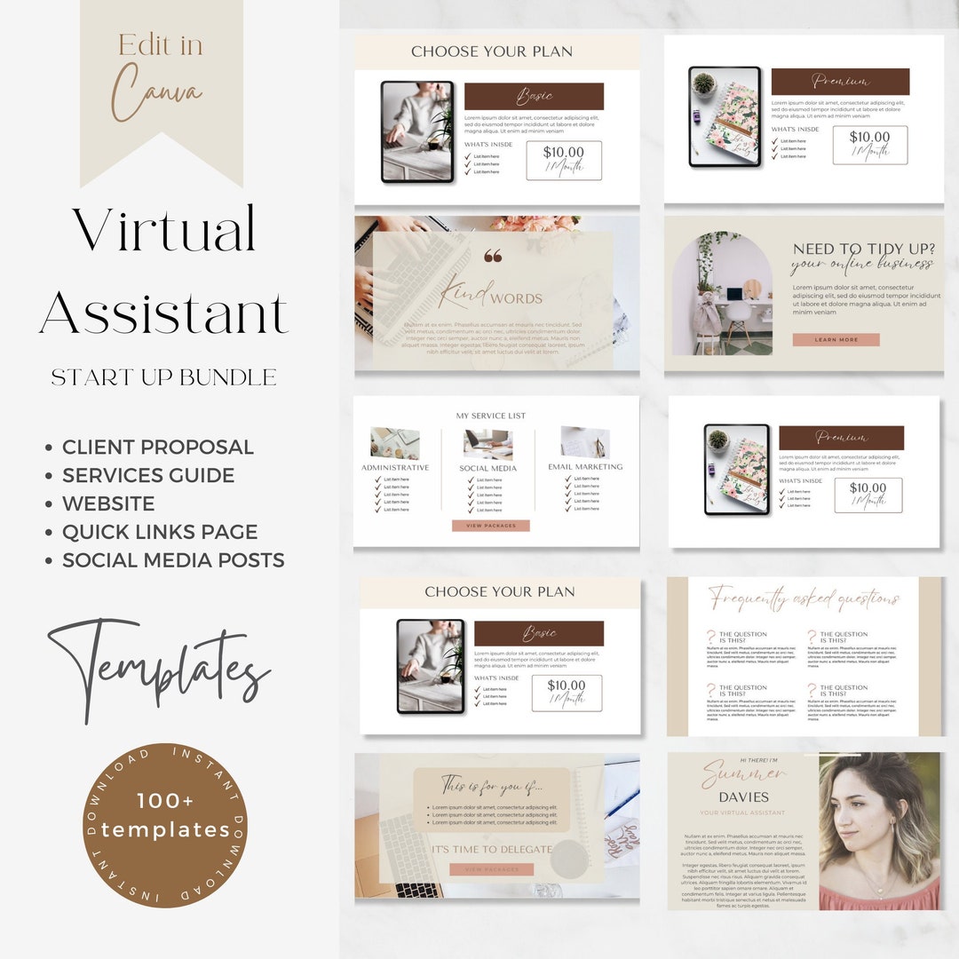 Virtual Assistant Template Bundle Social Media Templates VA - Etsy