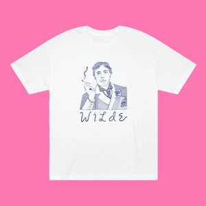 Oscar Wilde Tee Shirt Author, Poet, Homosexual, Genius. Oscar Wilde Tee Shirt, I know... it&#39;s ridiculous. Original Drawing by Timothy Hull