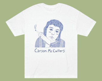 Carson McCullers Tee Shirt, Original Drawing by Timothy Hull
