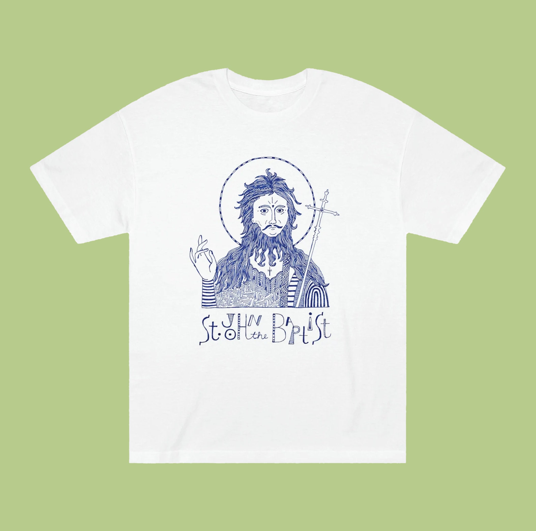 St. John the Baptist Tee Shirt, Original Drawing by Timothy Hull 