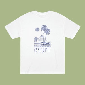 Camiseta de viaje egipcia, dibujo original de Timothy Hull