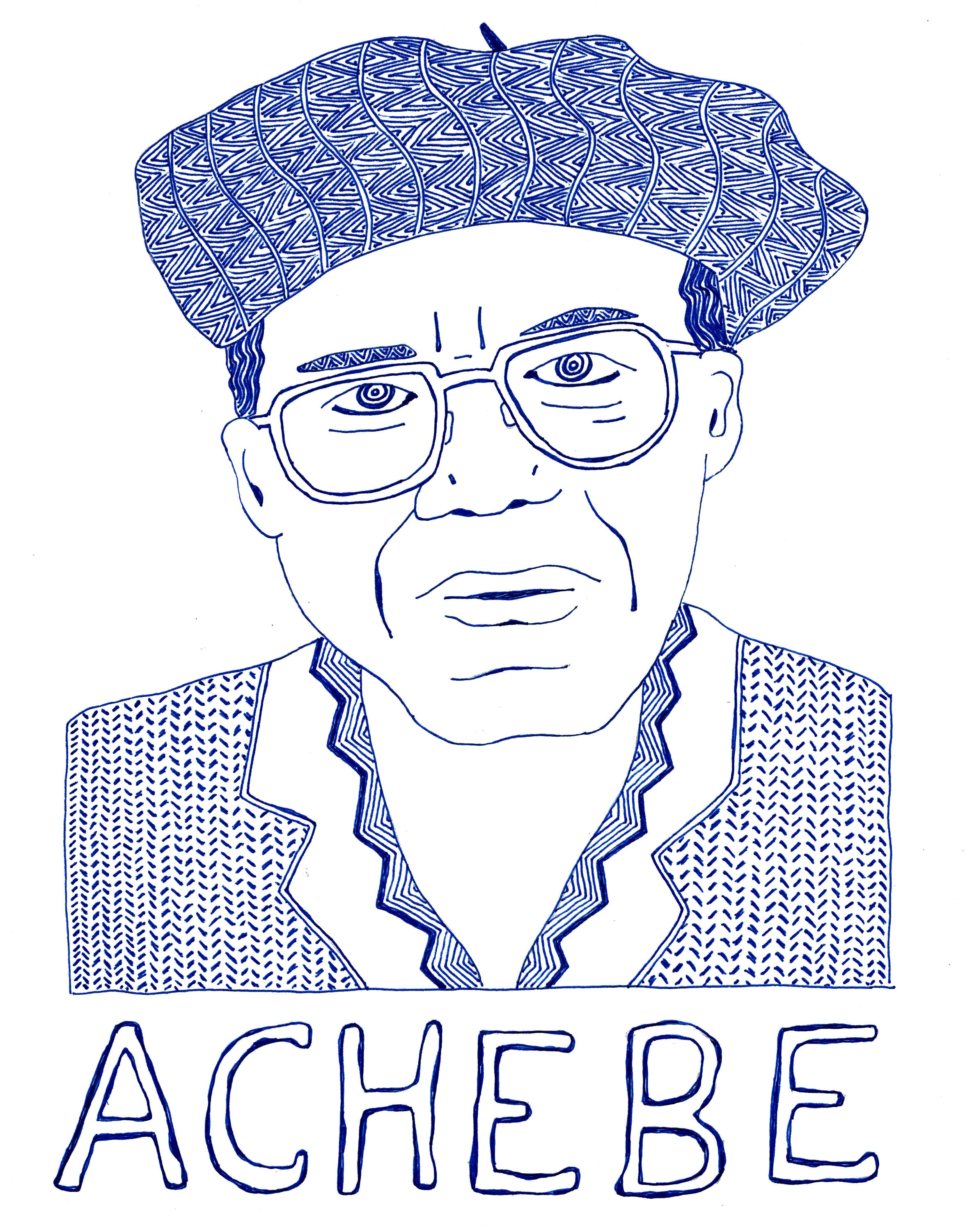 Chinua Achebe Tee Shirt, Original Drawing by Timothy Hull Etsy