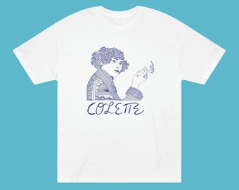French Writer Colette Tee Shirt, Original Drawing by Timothy Hull