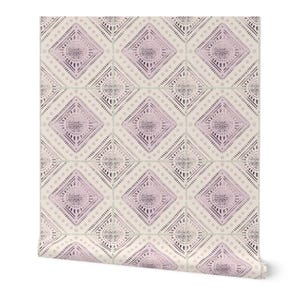 Mauve Wallpaper, Kitchen Backsplash Wallpaper, Faux tile wallpaper, Moroccan Tile Wallpaper, bohemian peel and stick wallpaper